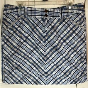 Croft & Barrow White and Blue Pencil Skorts for Casual Wear